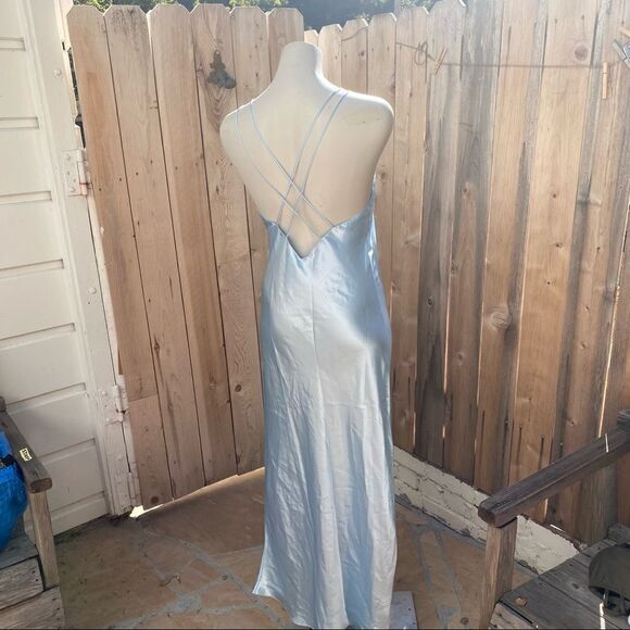 Vintage Juliana Bernardoni soft blue long slip dress size medium - Picture 3 of 11